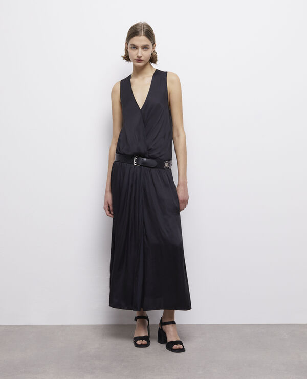 long black satin dress