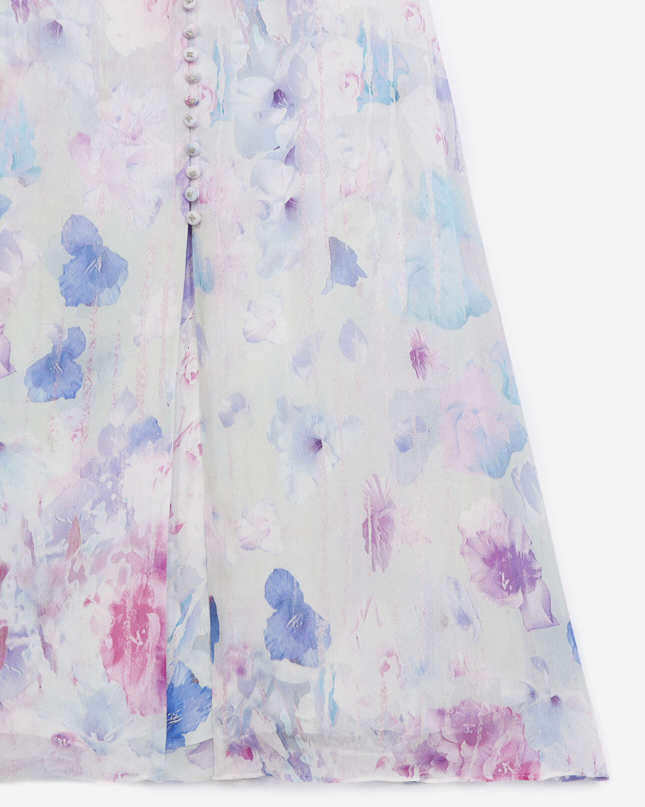 The Kooples FEMME WHITE / LAVENDER robe longue à imprimé