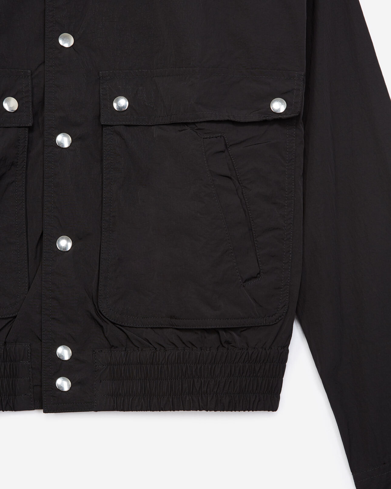 The Kooples FEMME BLACK blouson noir imperméable poches à rabat