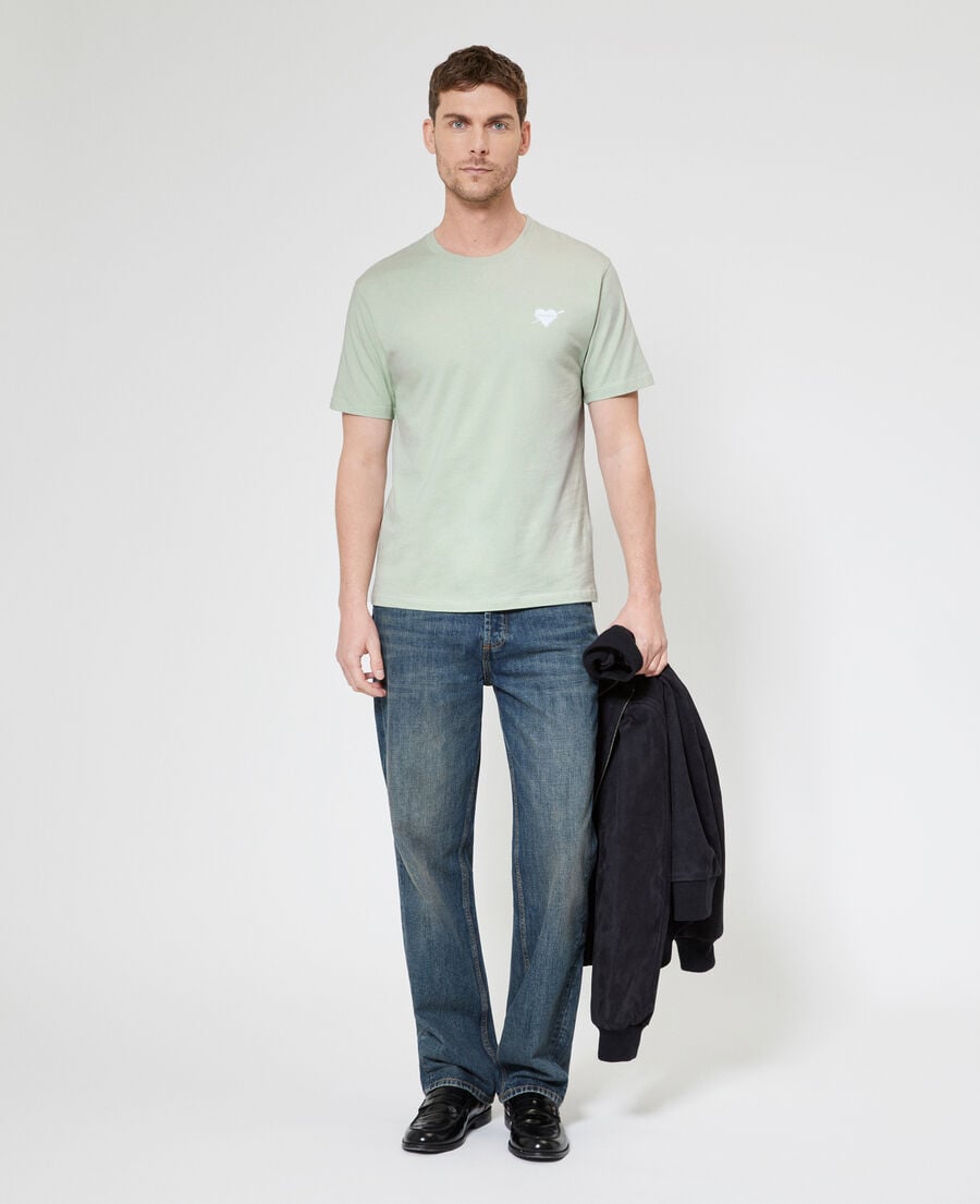 The Kooples H ALMOND GREEN t-shirt with green heart flocking