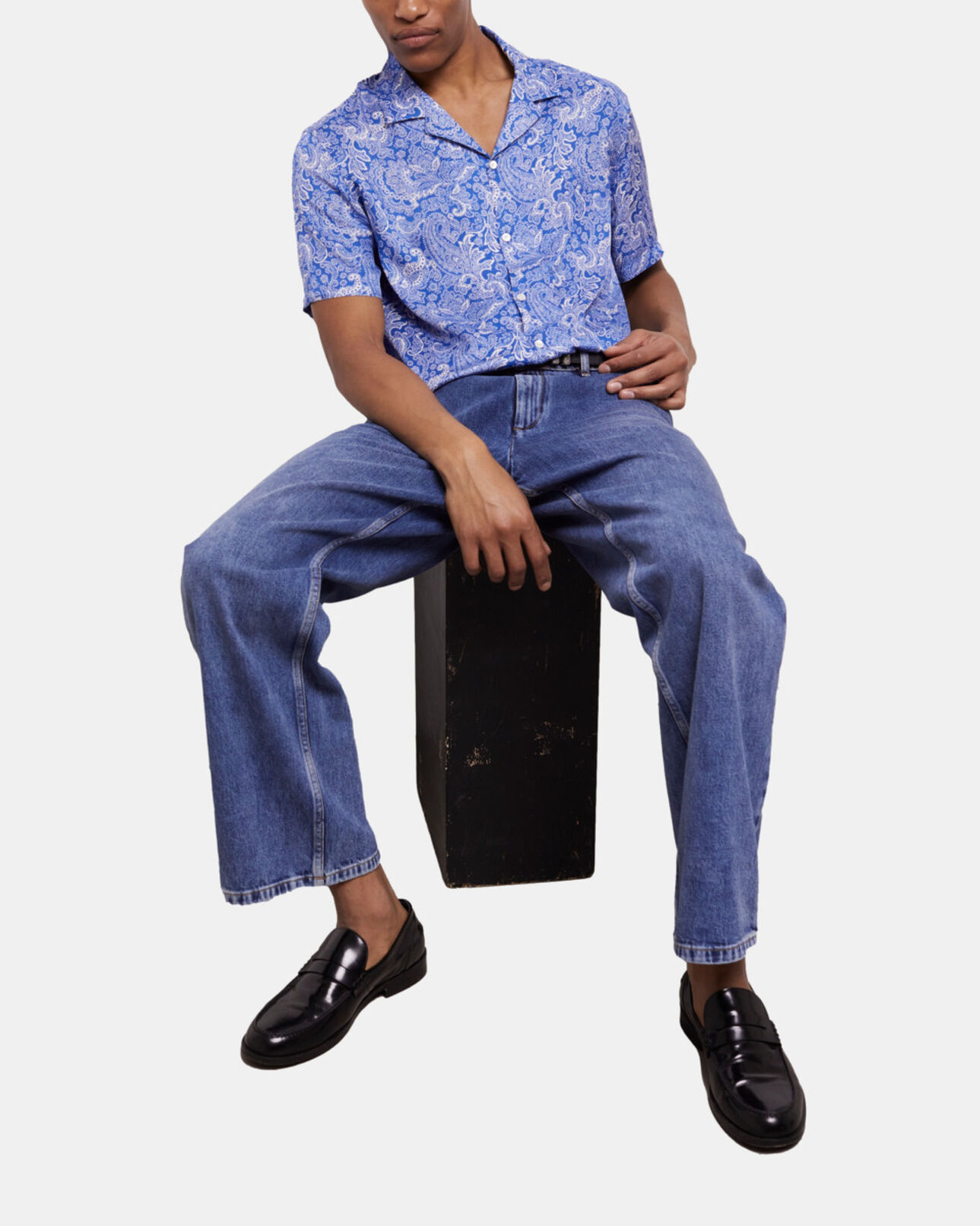 The Kooples HOMME BLUE chemise imprimée bleue