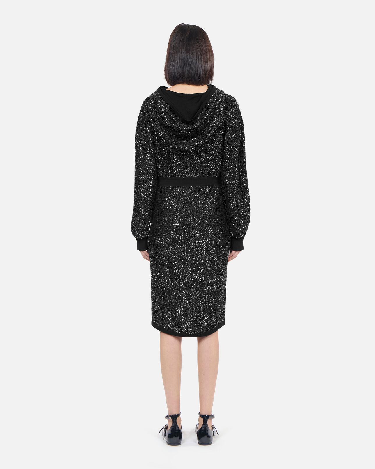 The Kooples WOMEN BLACK black mid-length sequin skirt