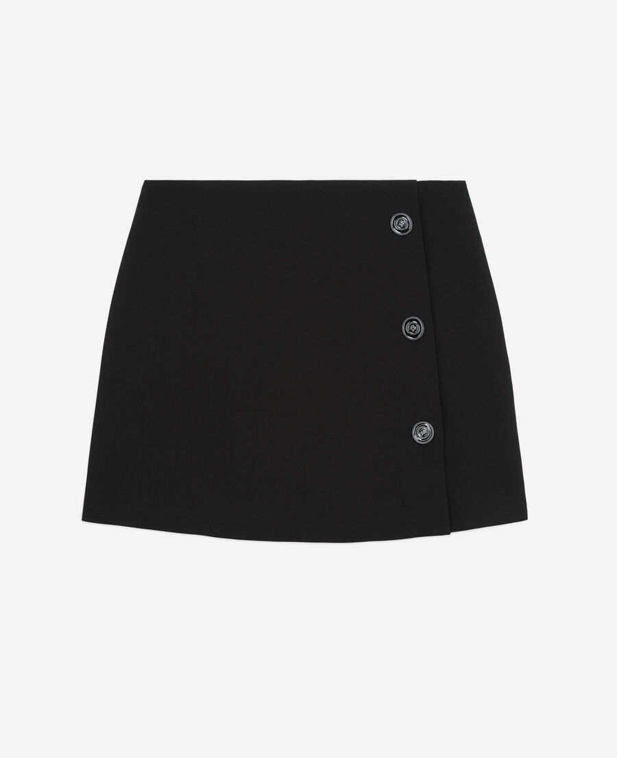 jupe courte noire en crêpe