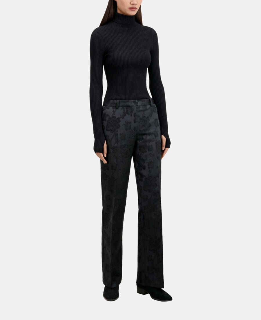 The Kooples WOMEN BLACK black floral suit trousers