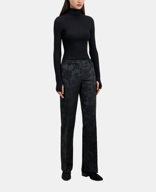 The Kooples WOMEN BLACK black floral suit trousers
