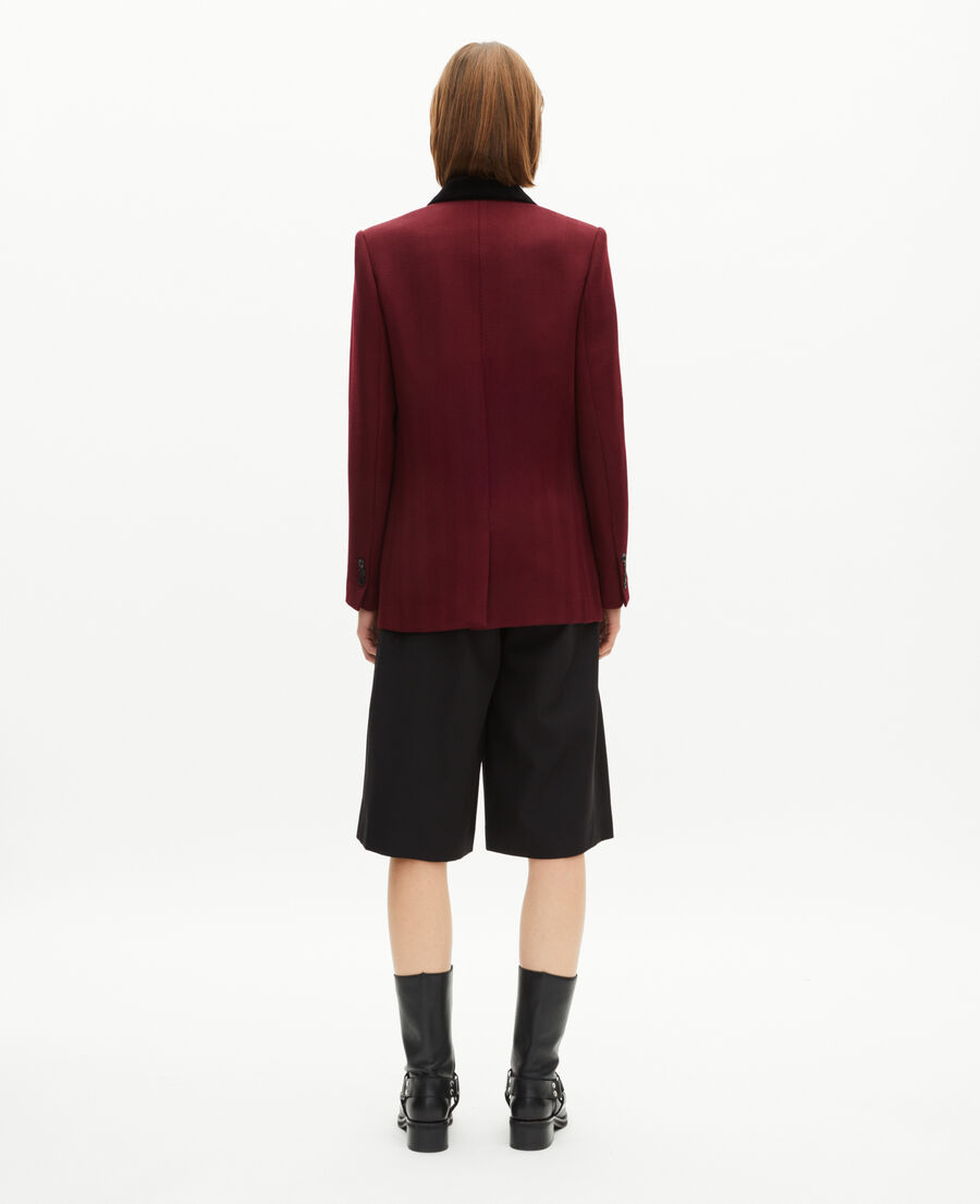 The Kooples FEMME WINE RED veste avec col velours bordeaux