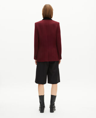 The Kooples FEMME WINE RED veste avec col velours bordeaux