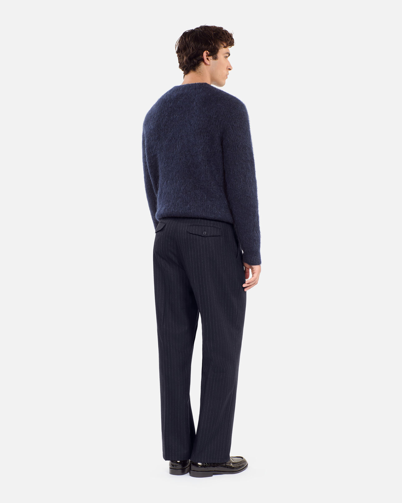 The Kooples HOMME DARK NAVY pantalon large à rayures bleu marine