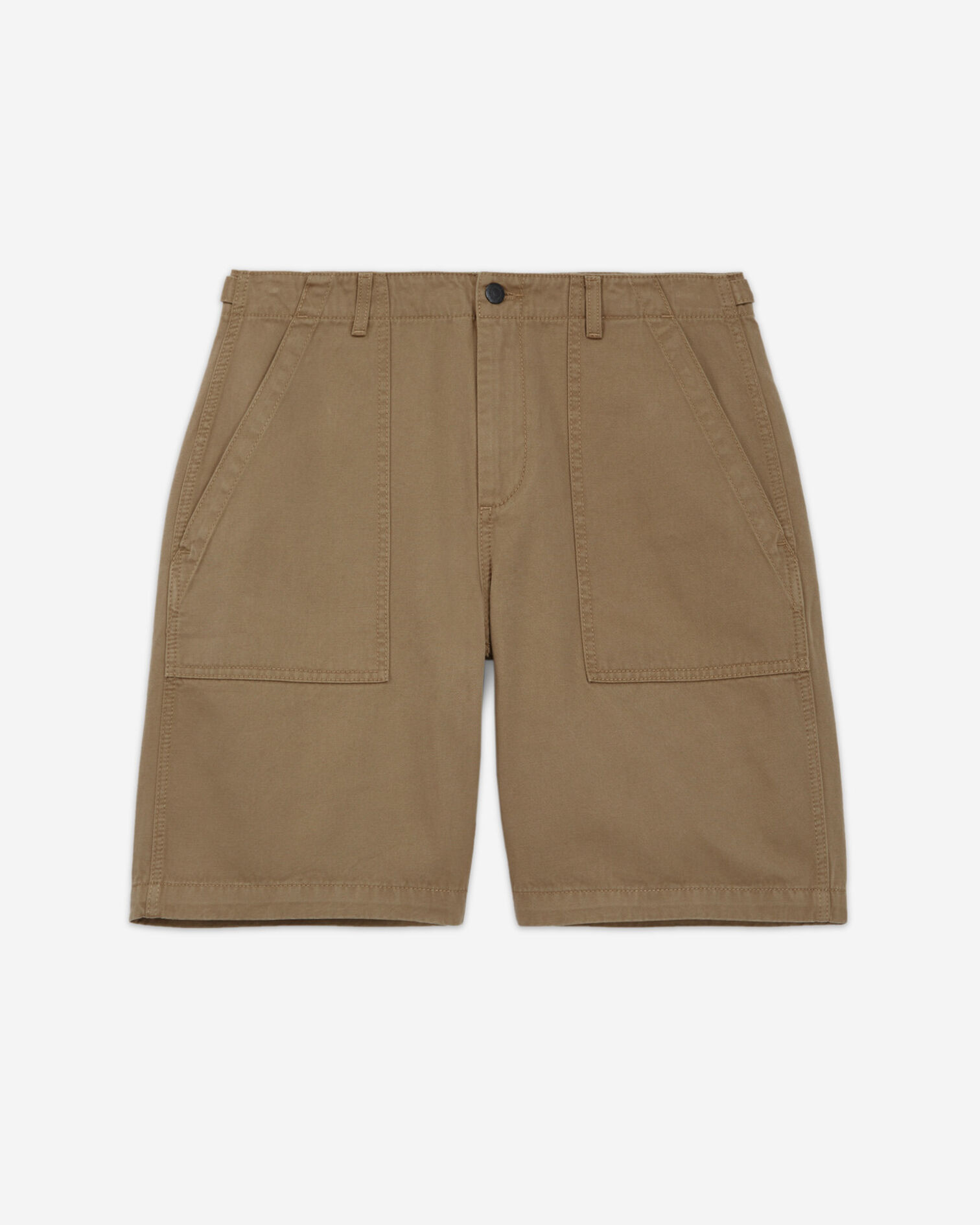 Long beige cotton shorts with four pockets, BEIGE, hi-res image number null