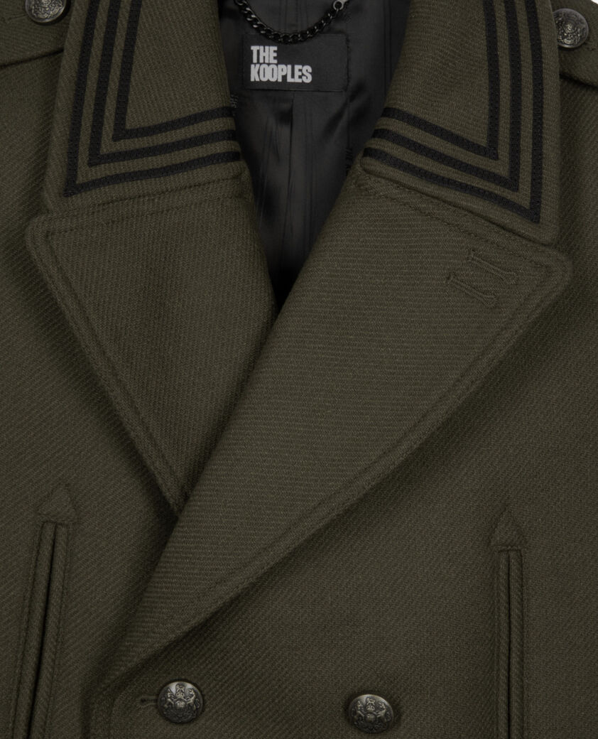 The Kooples HERREN KAKI khakifarbene cabanjacke im offizierstil