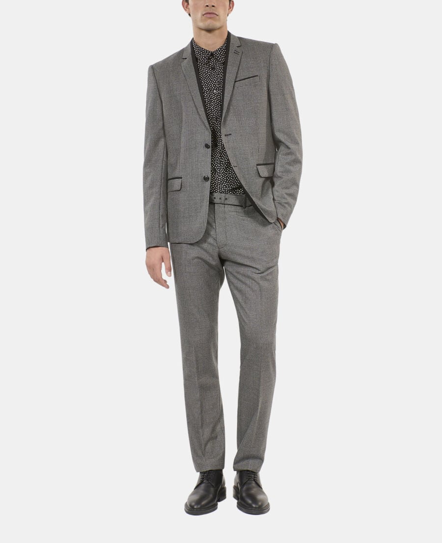 The Kooples HOMME BLACK GREY veste de costume pied de poule noir et blanc