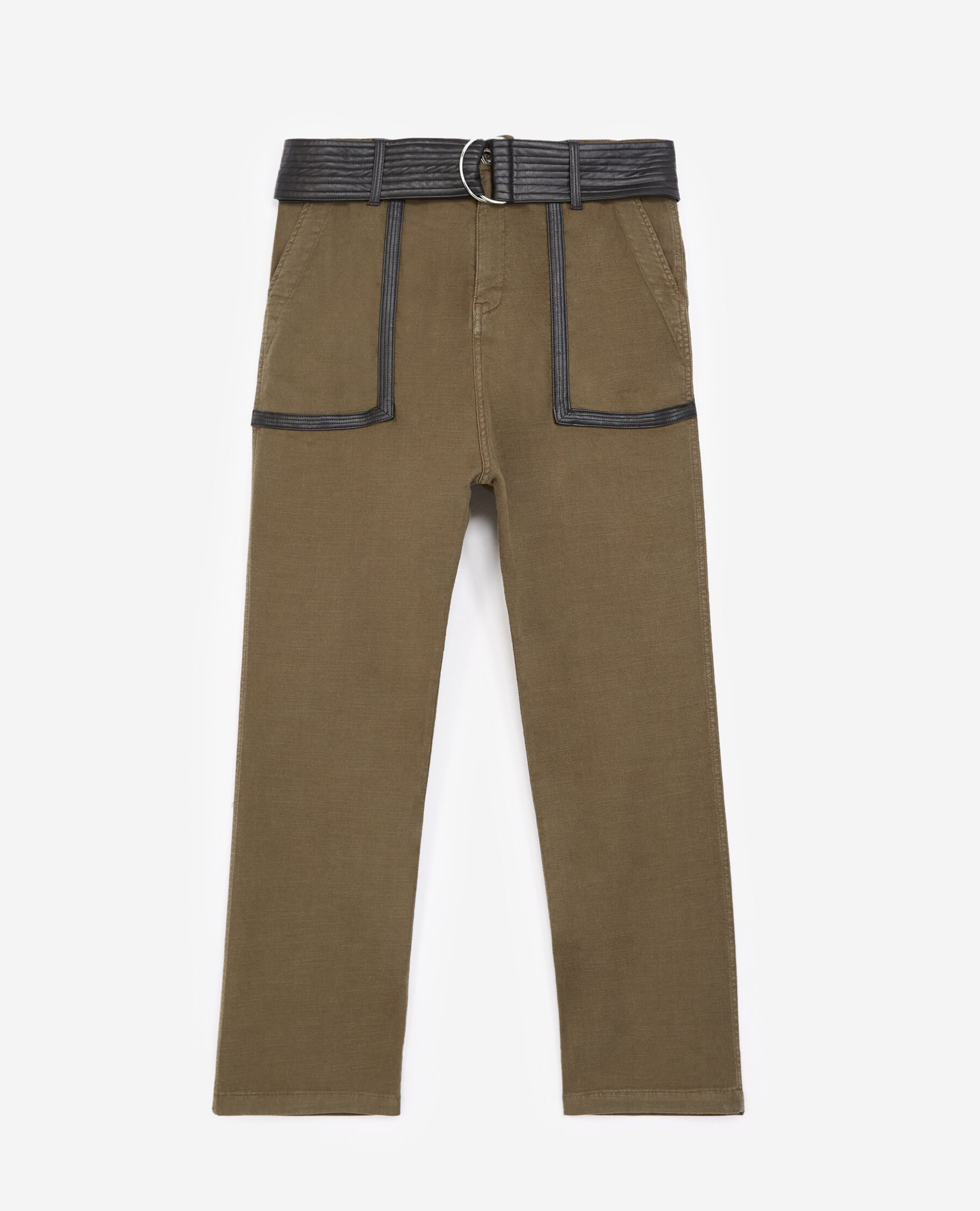 Pantalon cuir kaki outlet