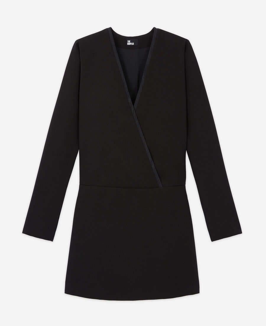 The Kooples FEMME BLACK robe courte croisée noire