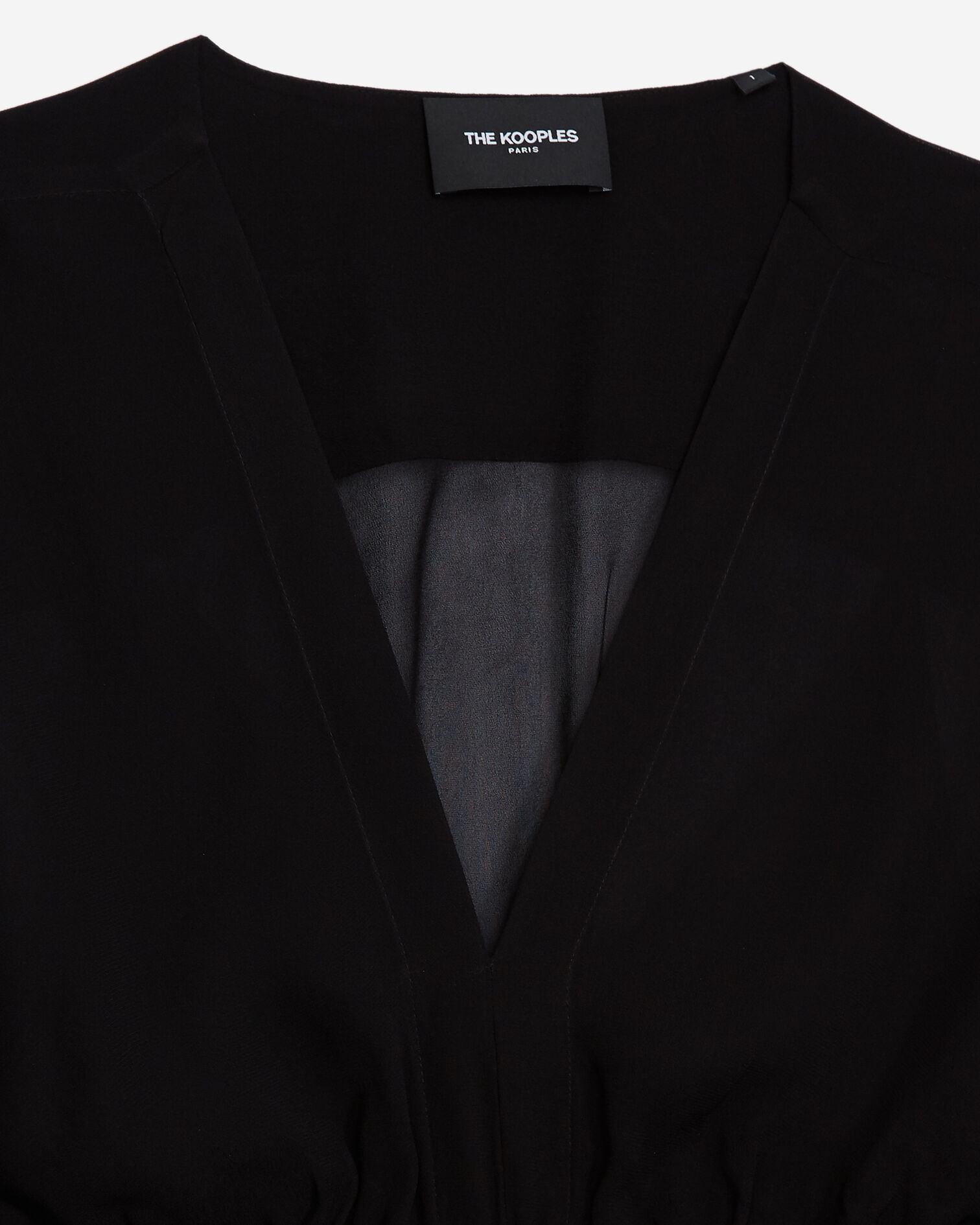 Top fluide noir volants taille élastique, BLACK, hi-res image number null