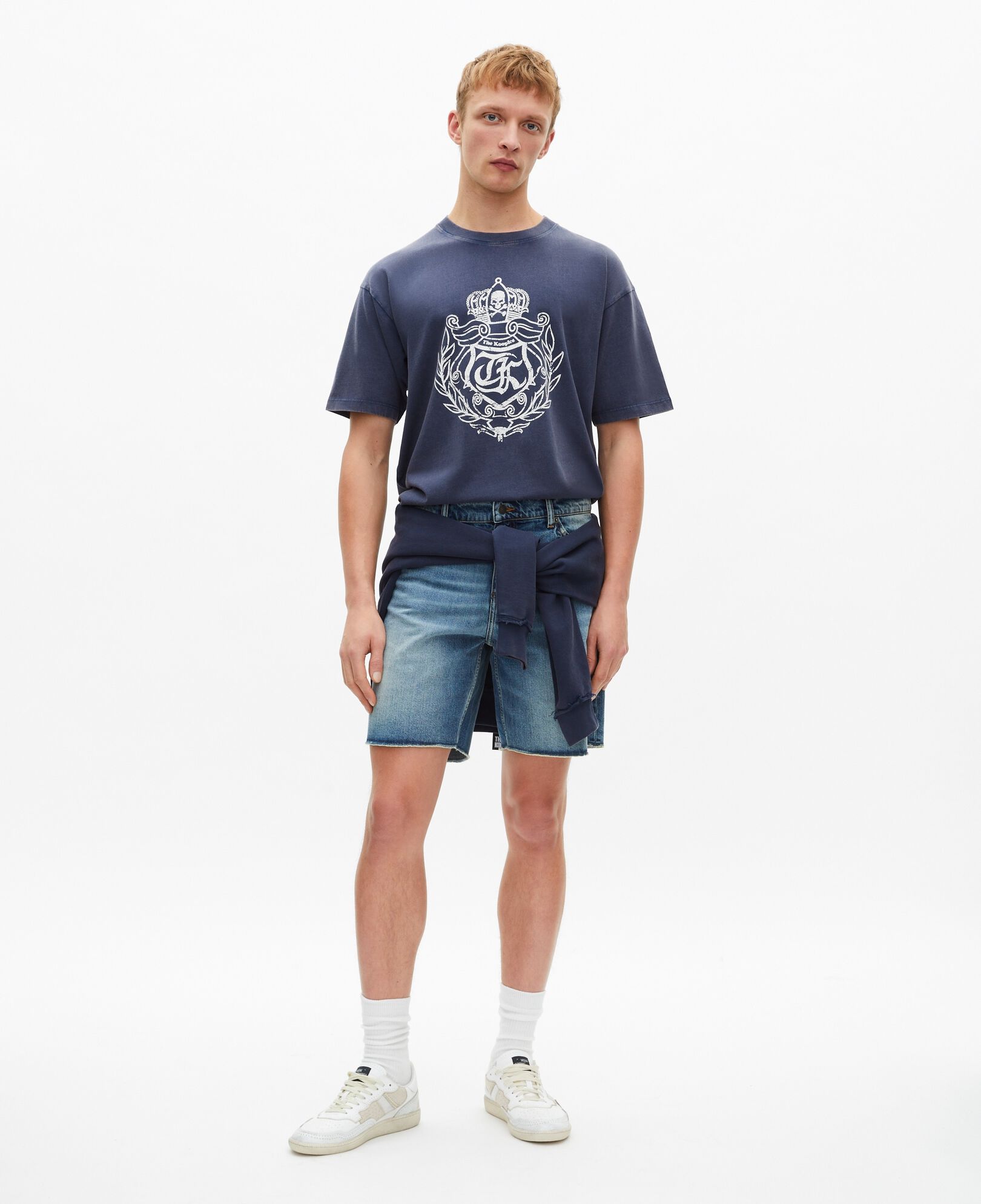 The Kooples MEN DARK NAVY navy crest screen print t-shirt