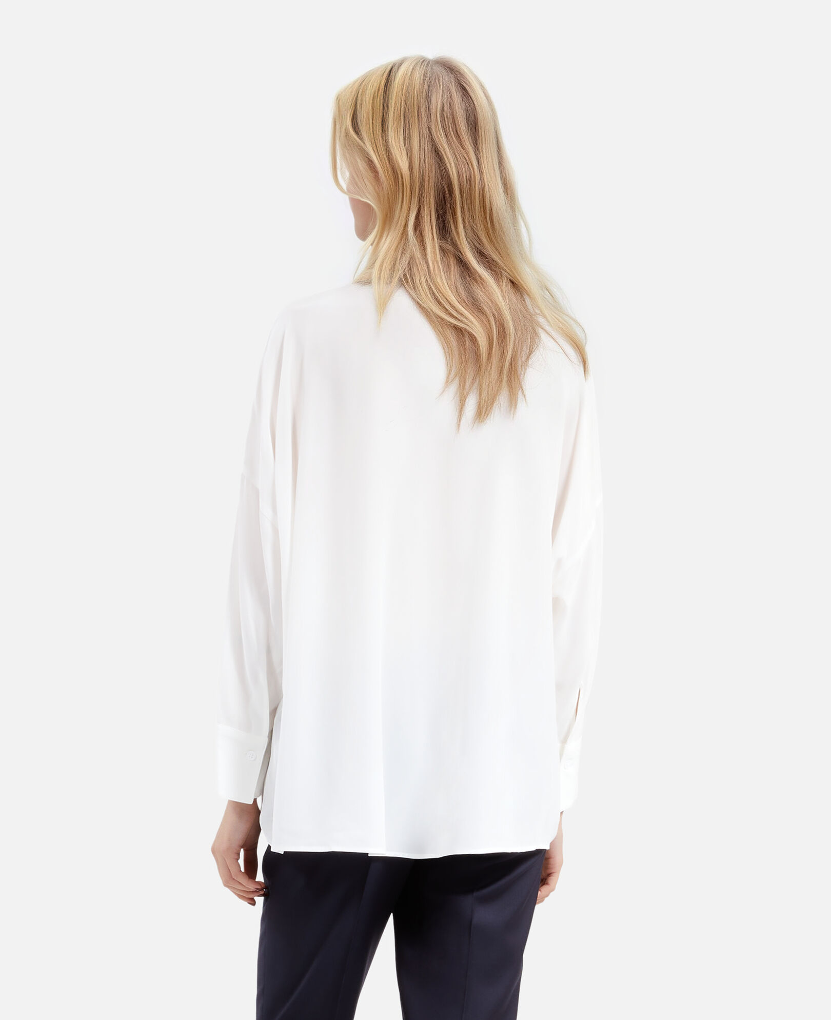 The Kooples MUJER WHITE camisa blanca amplia seda desgastada