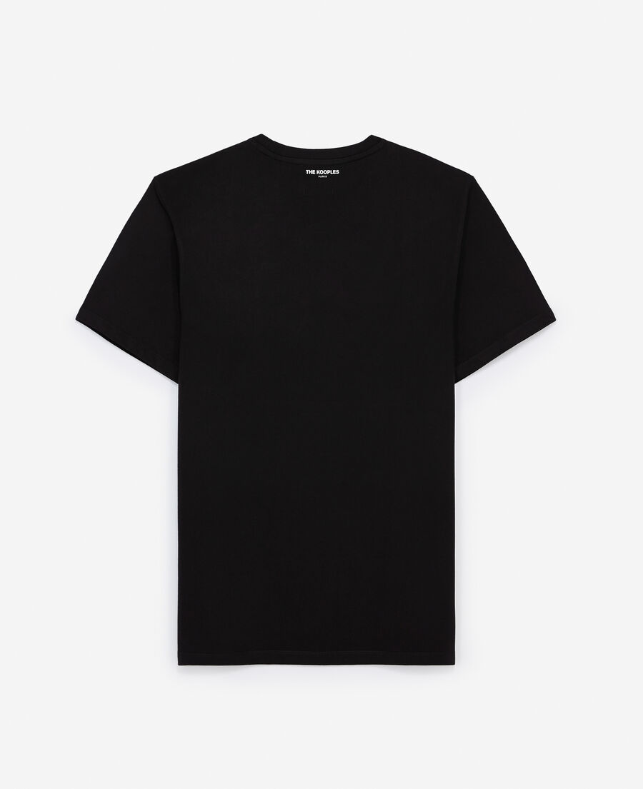 Cotton black T-shirt Down to Earth embroidery | The Kooples