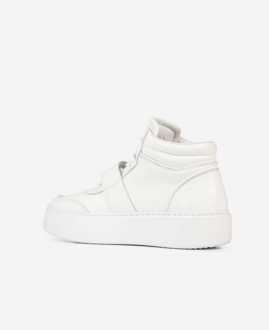 The Kooples F WHITE white leather high top sneakers