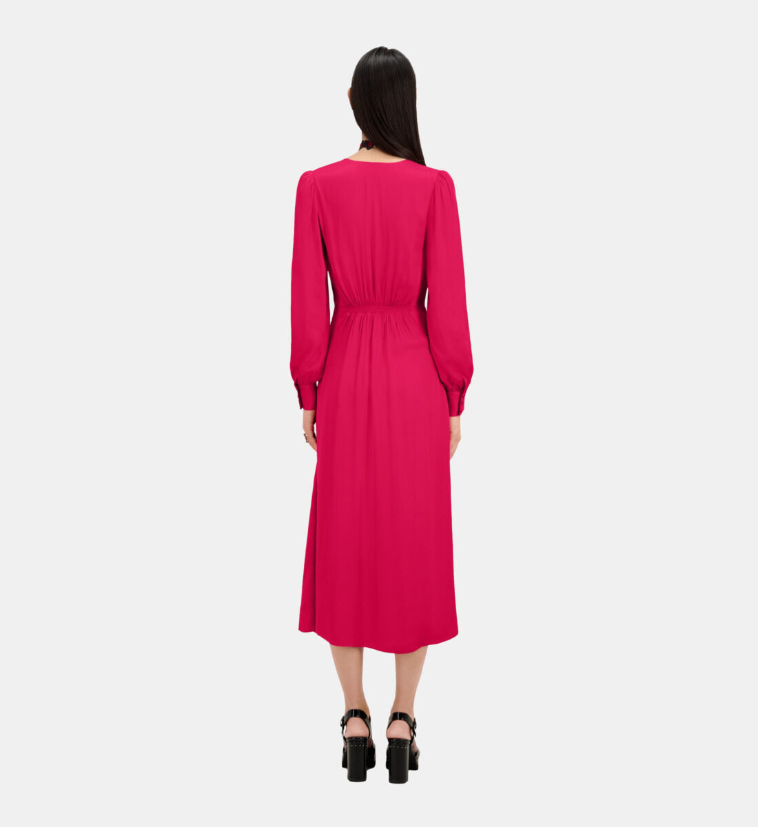 Red dress with bow on neck discount