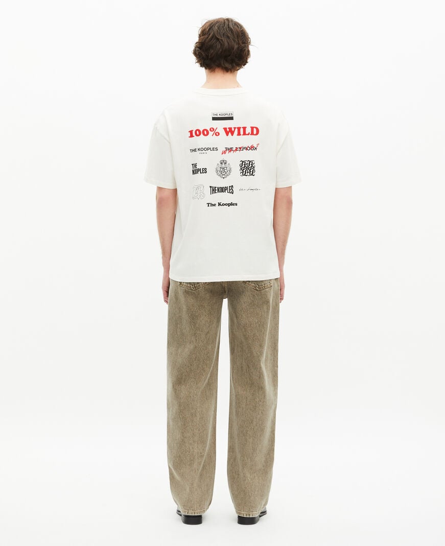 The Kooples HOMME ECRU t-shirt oversize avec sérigraphie écru