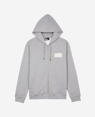 The Kooples HOMME GREY MELANGE sweatshirt zipp&eacute; avec s&eacute;rigraphie noir