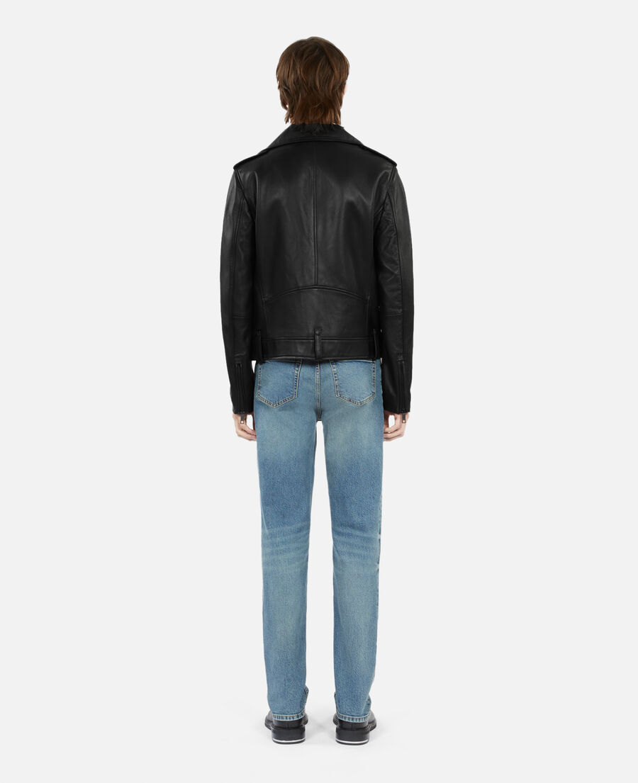 Black leather biker jacket | The Kooples - US