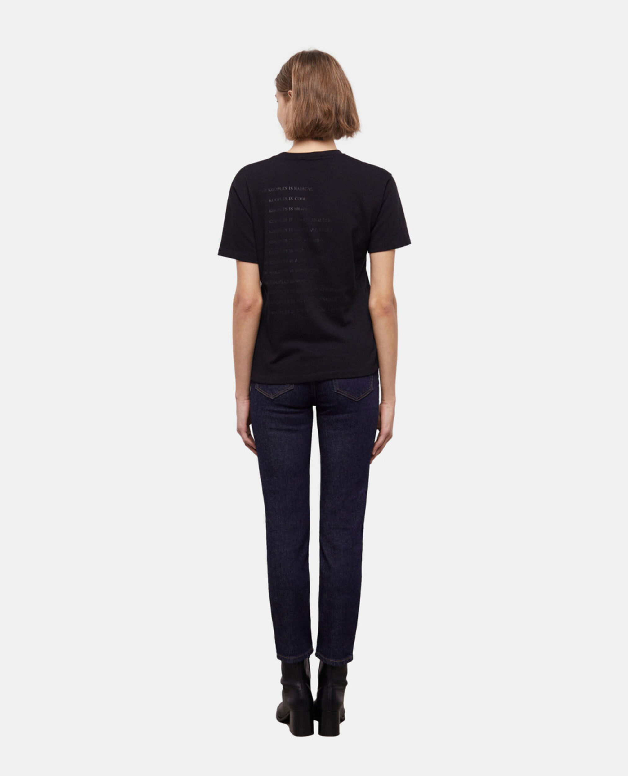 Black and leopard print What is T-shirt, BLACK, hi-res image number null