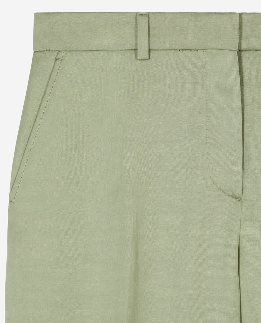 The Kooples WOMEN KAKI GREY light green linen suit trousers