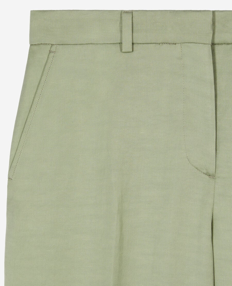 The Kooples WOMEN KAKI GREY light green linen suit trousers