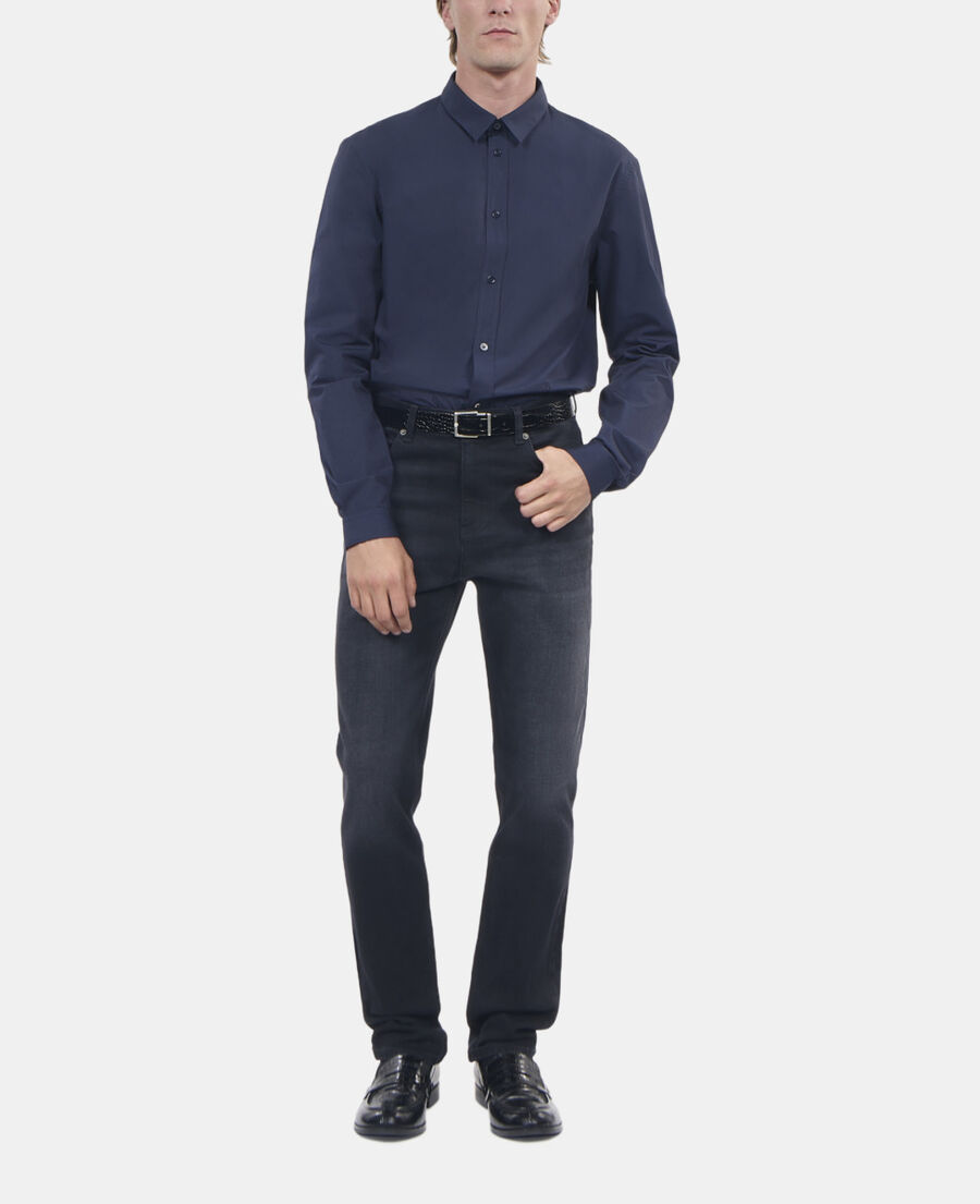 The Kooples MEN NAVY navy blue poplin shirt