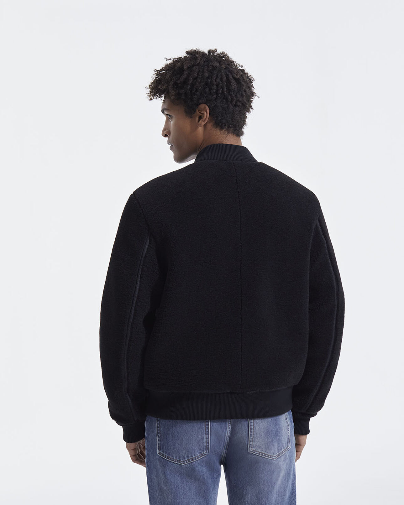 The Kooples HOMME BLACK blouson fausse fourrure noire à poche