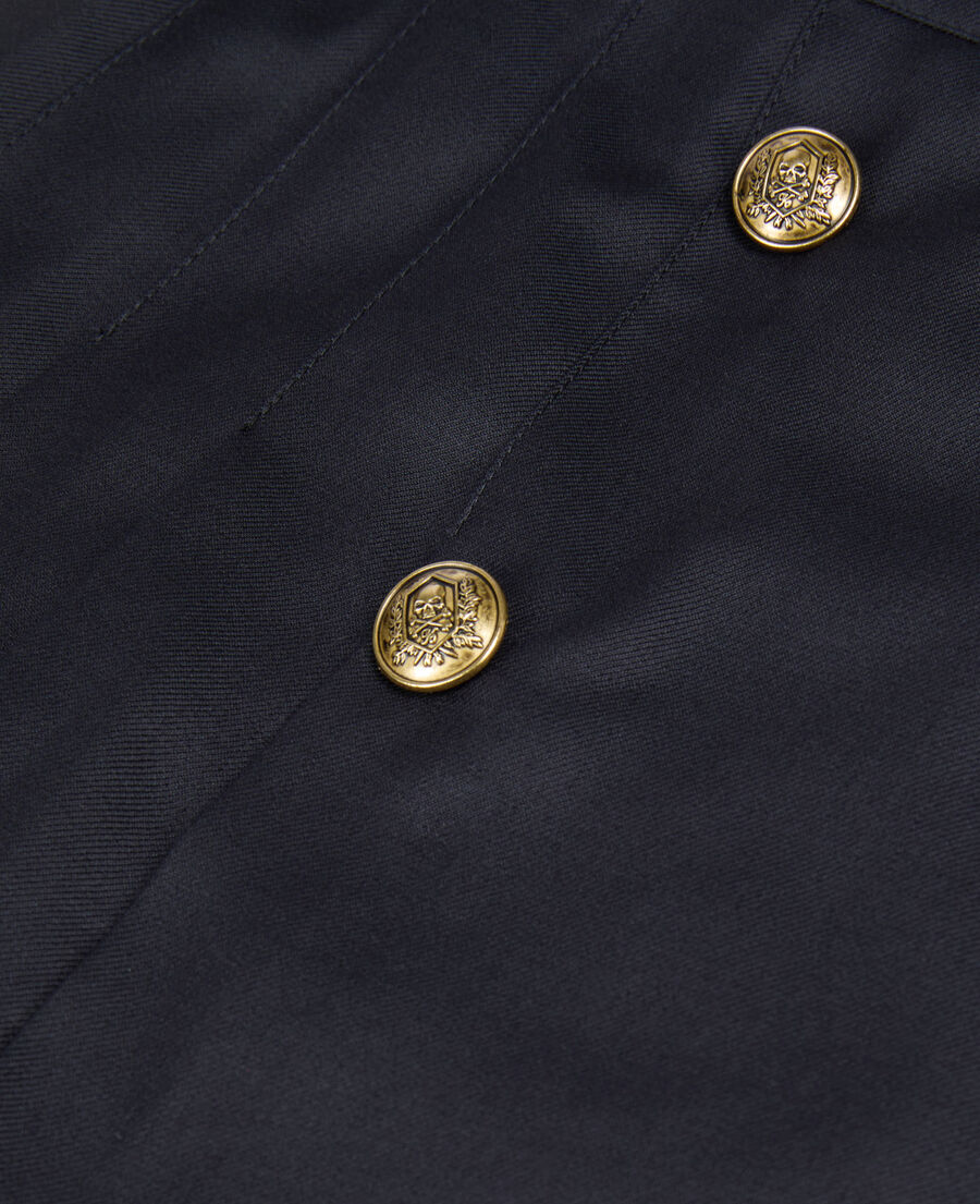 The Kooples DAMEN DARK NAVY kurzer marineblauer faltenrock