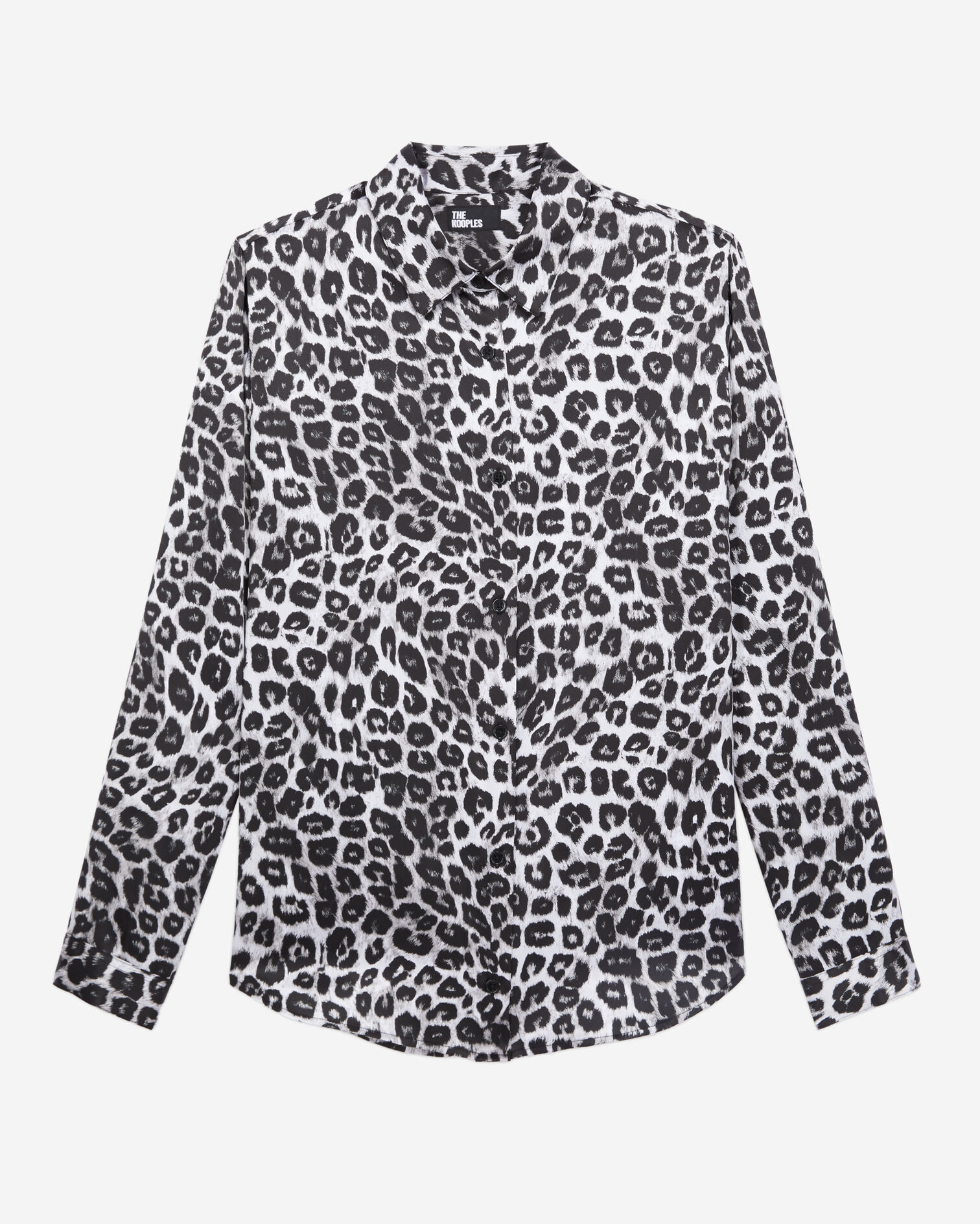 Chemise imprimée en soie, BLACK WHITE LEOPARD, hi-res image number null