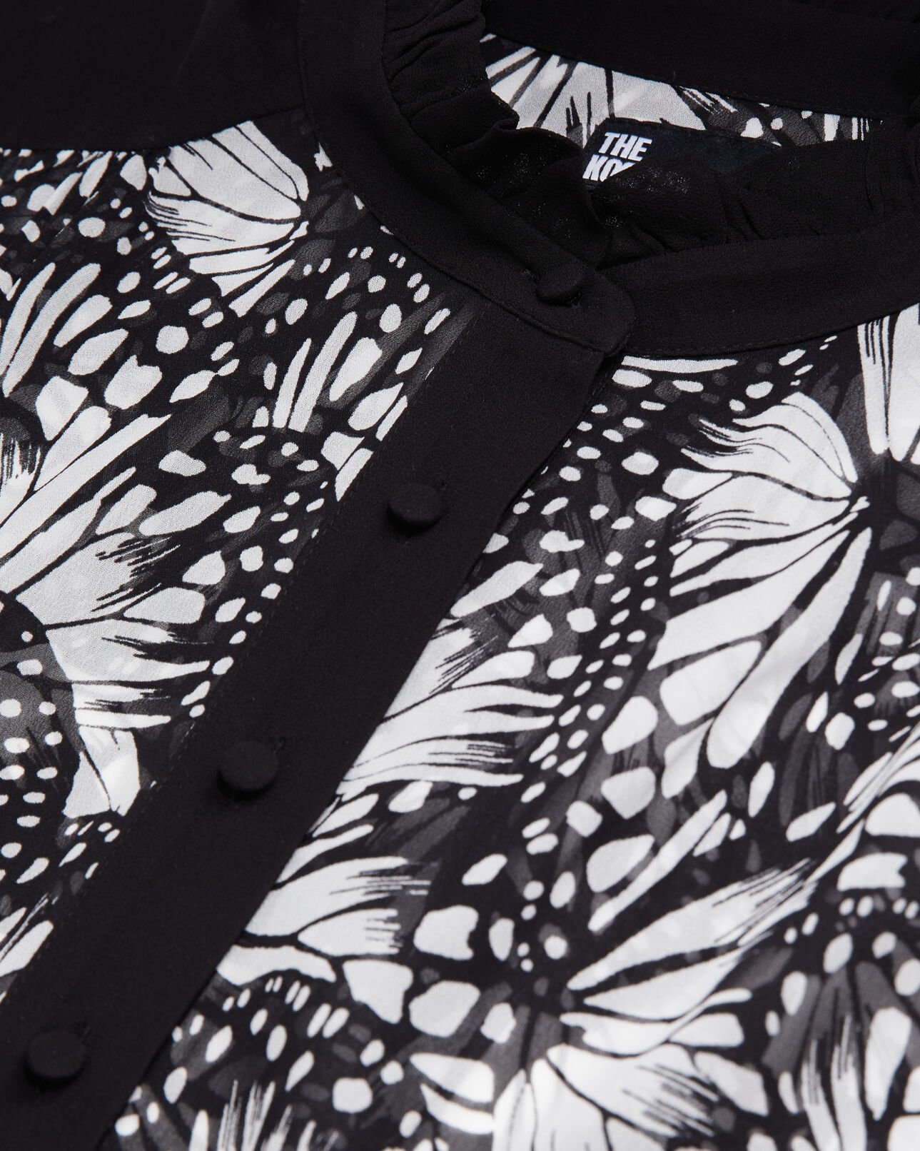 The Kooples WOMEN BLACK WHITE printed top with contrasting details