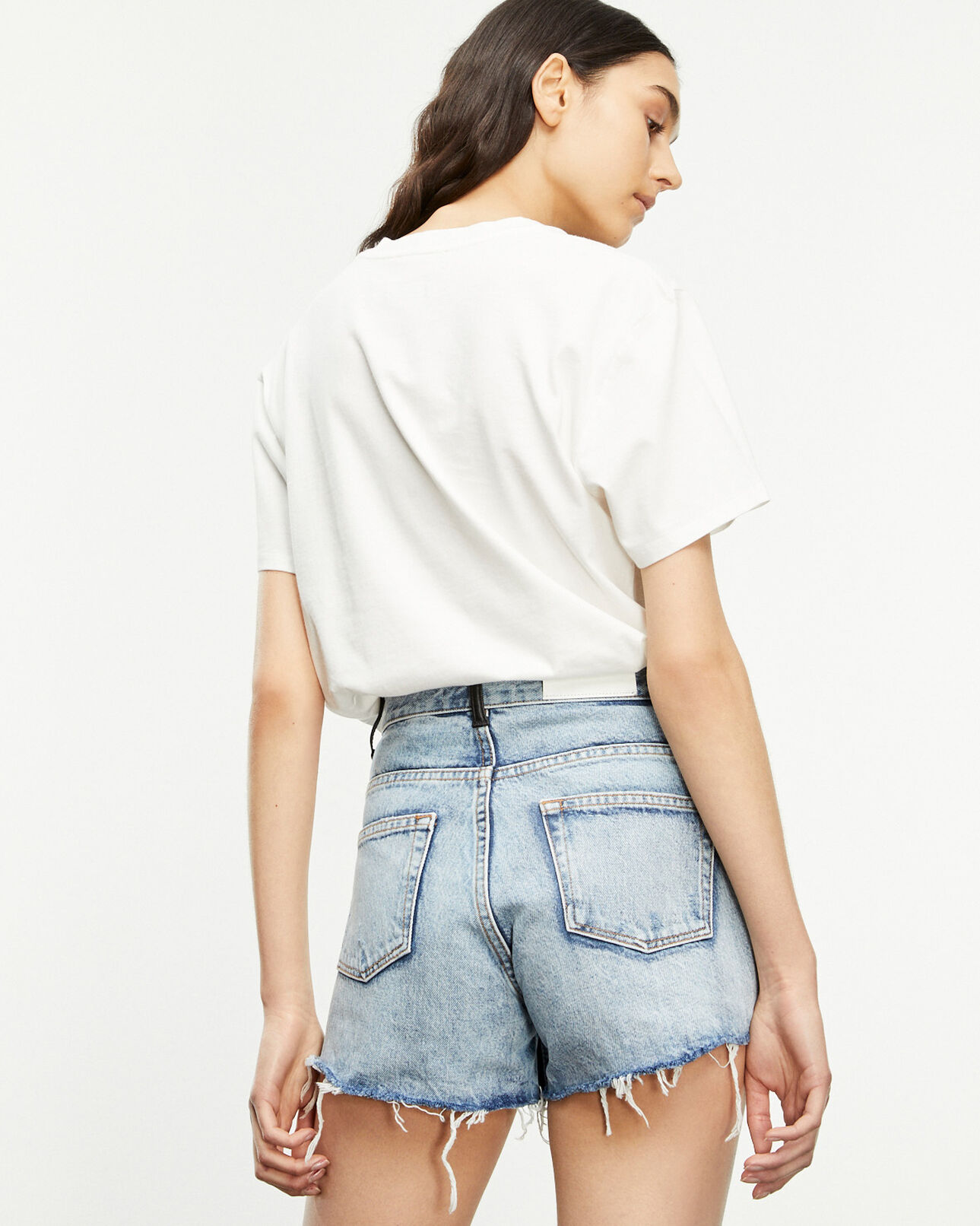 The Kooples FEMME ECRU t-shirt blanc coton à imprimé tigre