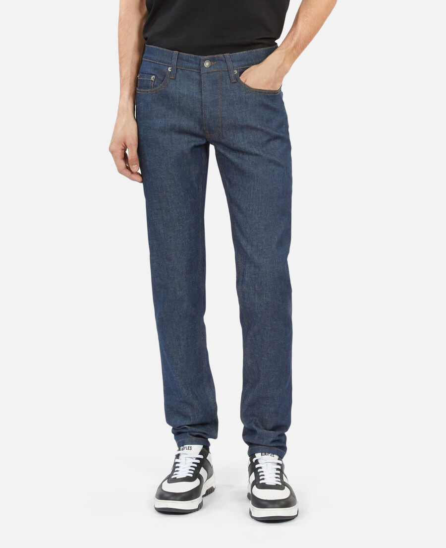slim-fit dark blue vintage jeans