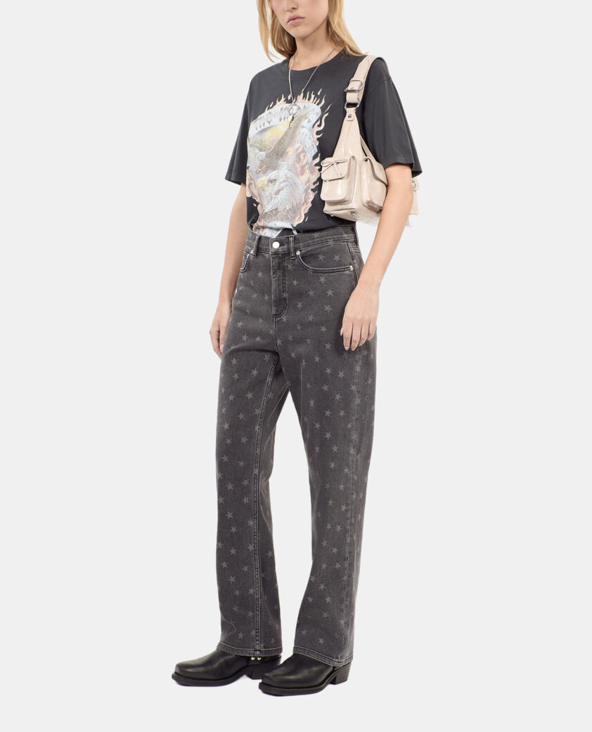The Kooples WOMEN BLACK star printed boyfriend jeans