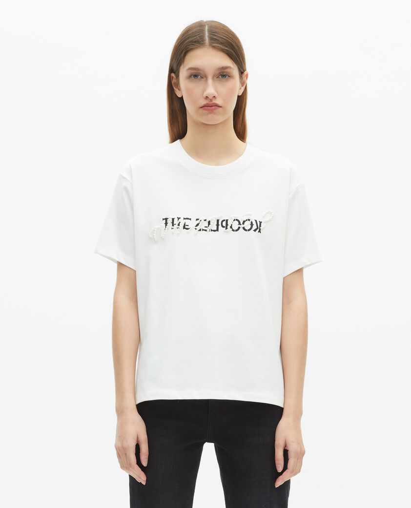 The Kooples FEMME WHITE t-shirt what is avec perles blanc