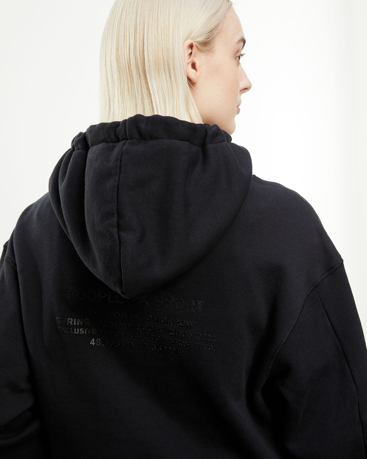 The Kooples MUJER BLACK sudadera negra capucha bolsillo canguro