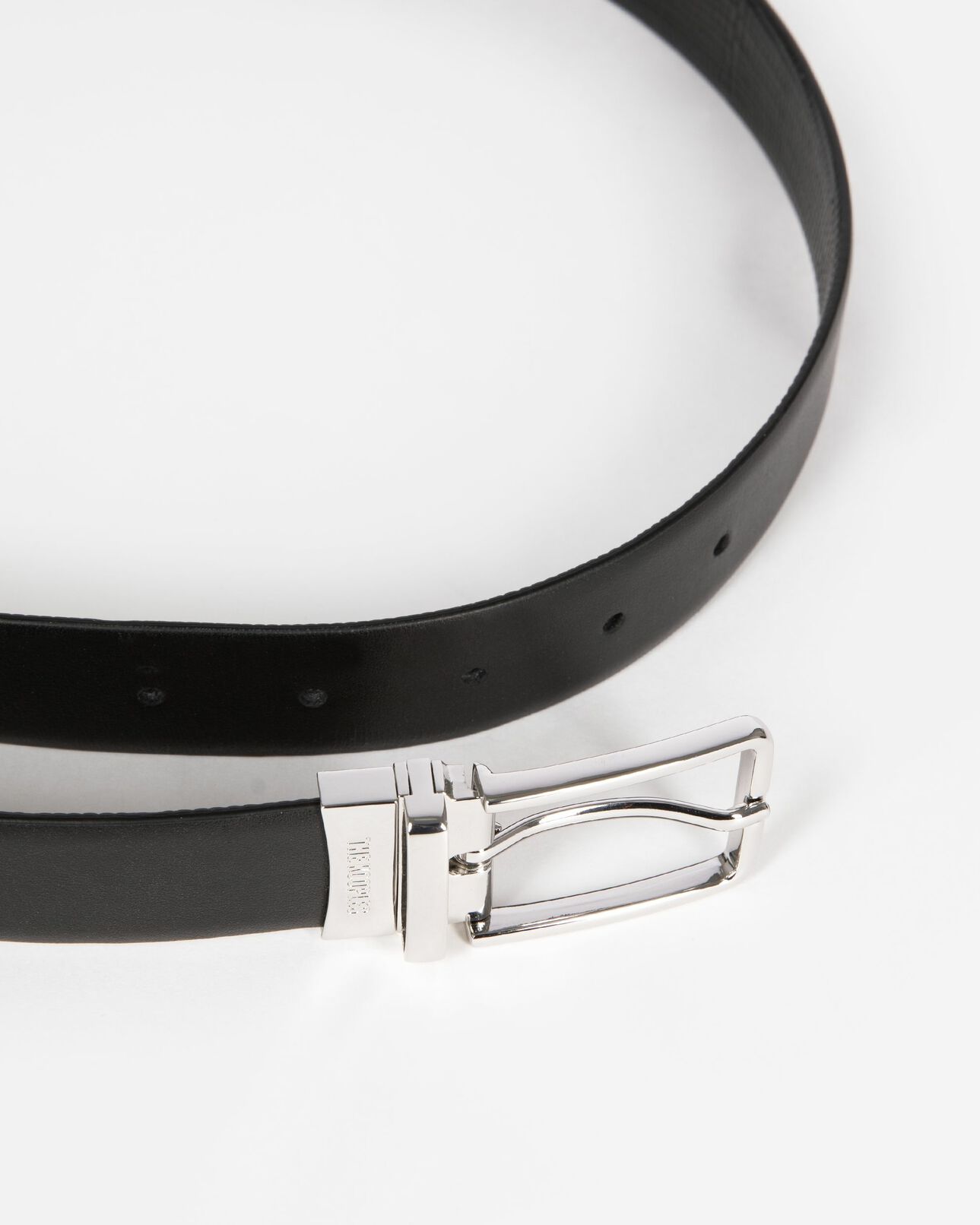 The Kooples HOMME BLACK ceinture réversible en cuir noir