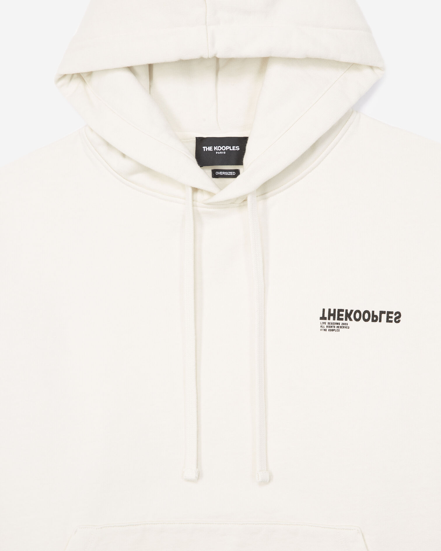 Sweat à capuche écru brodé The Kooples, OFF WHITE, hi-res image number null