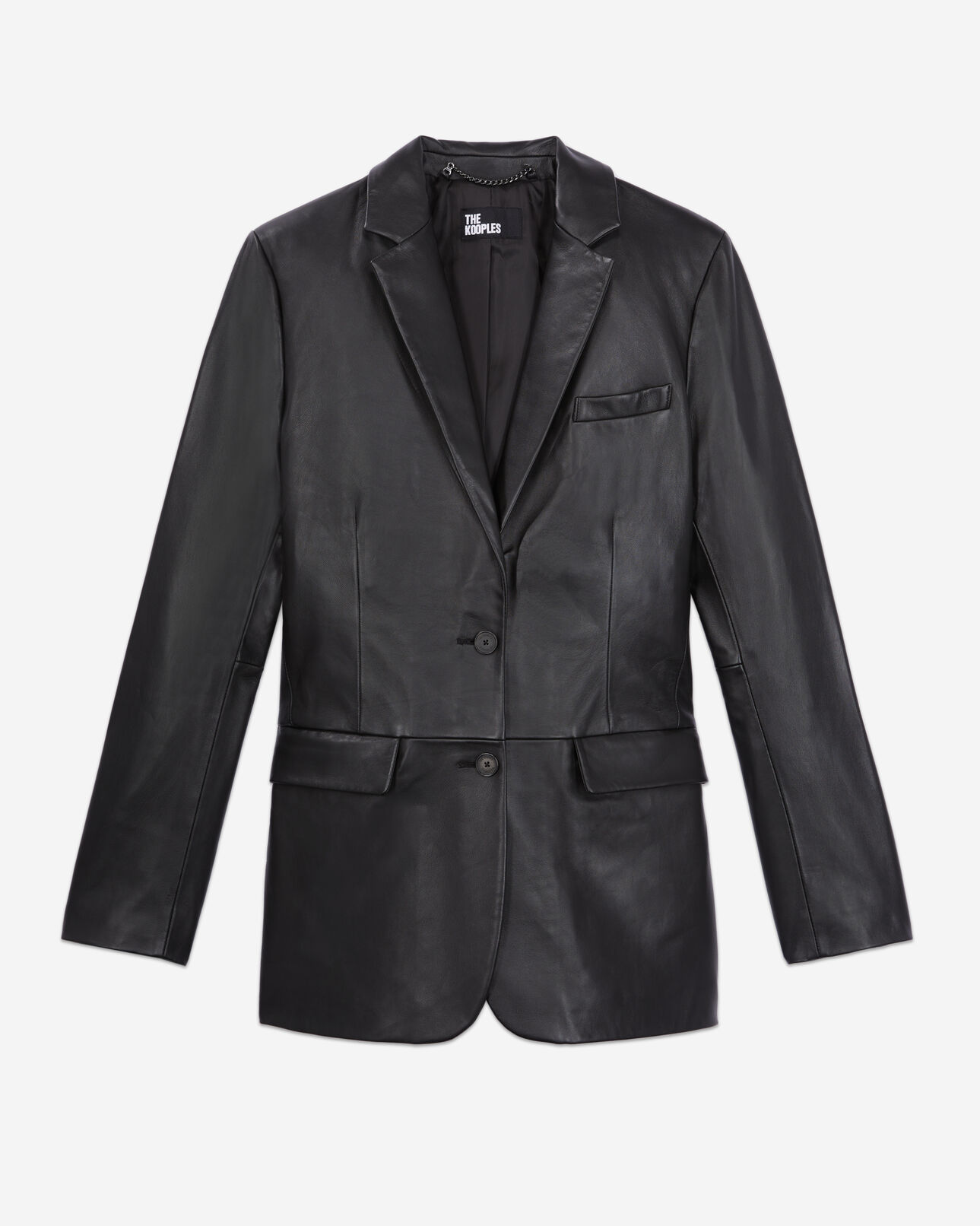 The Kooples WOMEN BLACK black leather suit jacket