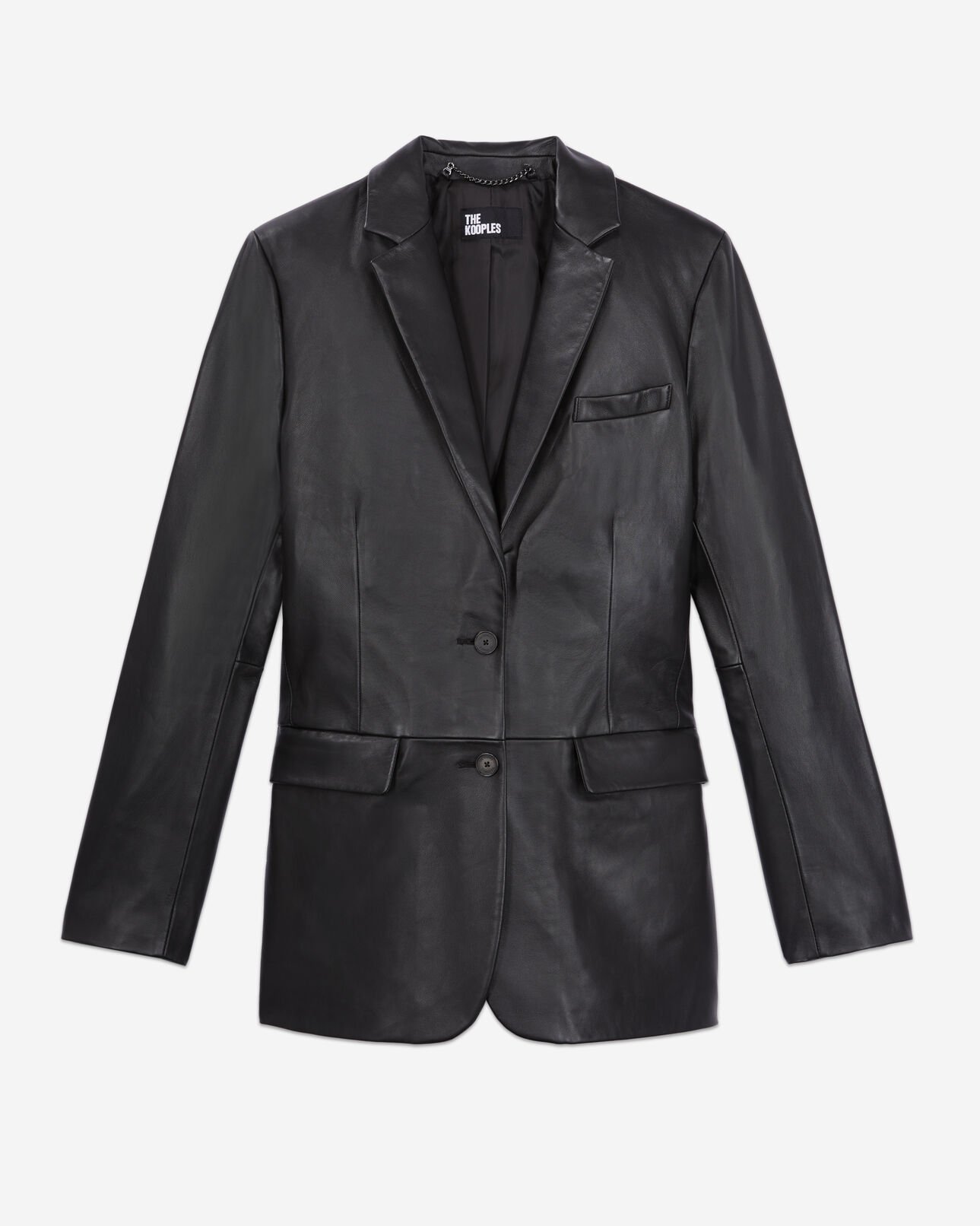The Kooples WOMEN BLACK black leather suit jacket