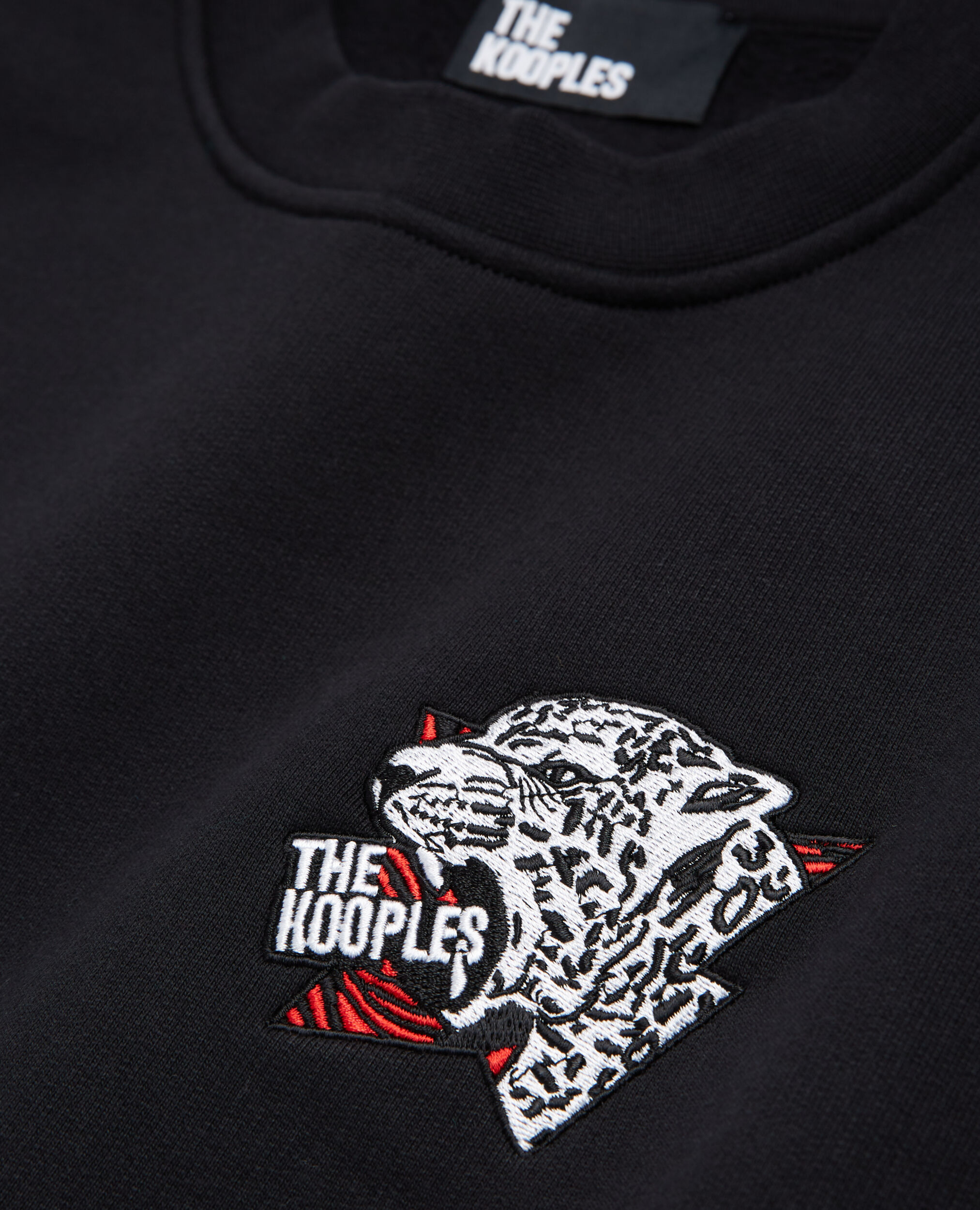 Black logo sweatshirt with a tiger print, BLACK, hi-res image number null