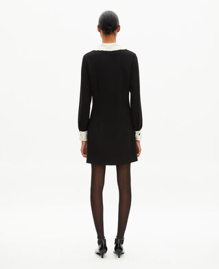 The Kooples F BLACK short black dress with contrasting collar