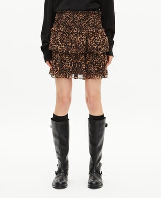 The Kooples DAMEN LEOPARD kurzer rock mit volants im leopardenmuster
