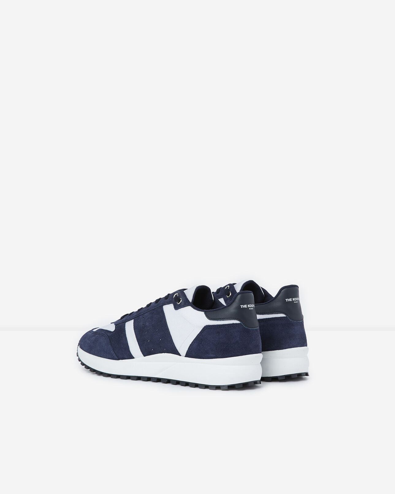 The Kooples HOMBRE BEIGE / NAVY zapatillas blancas y azules retro piel malla
