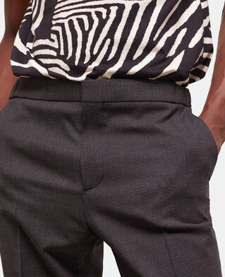 The Kooples HERREN BLACK GREY anzughose aus wolle mit hahnentrittmuster