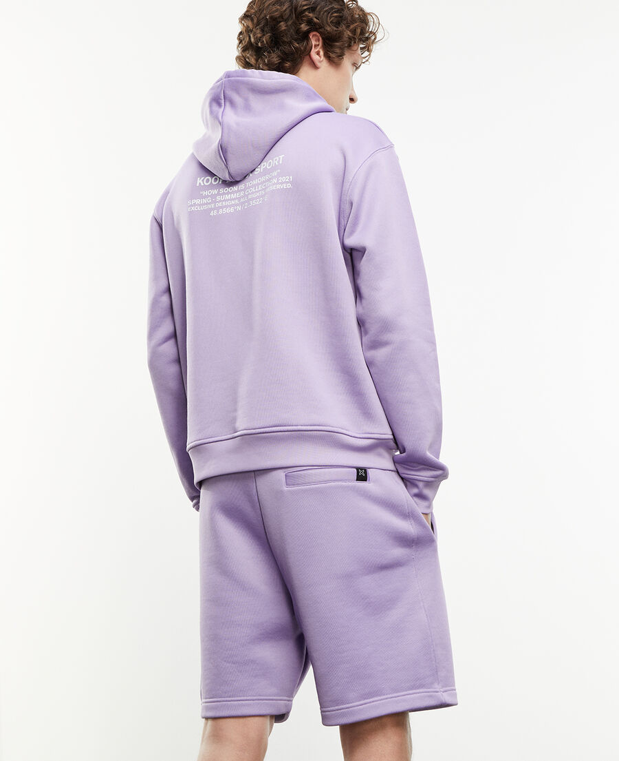 sudadera violeta capucha estampada 