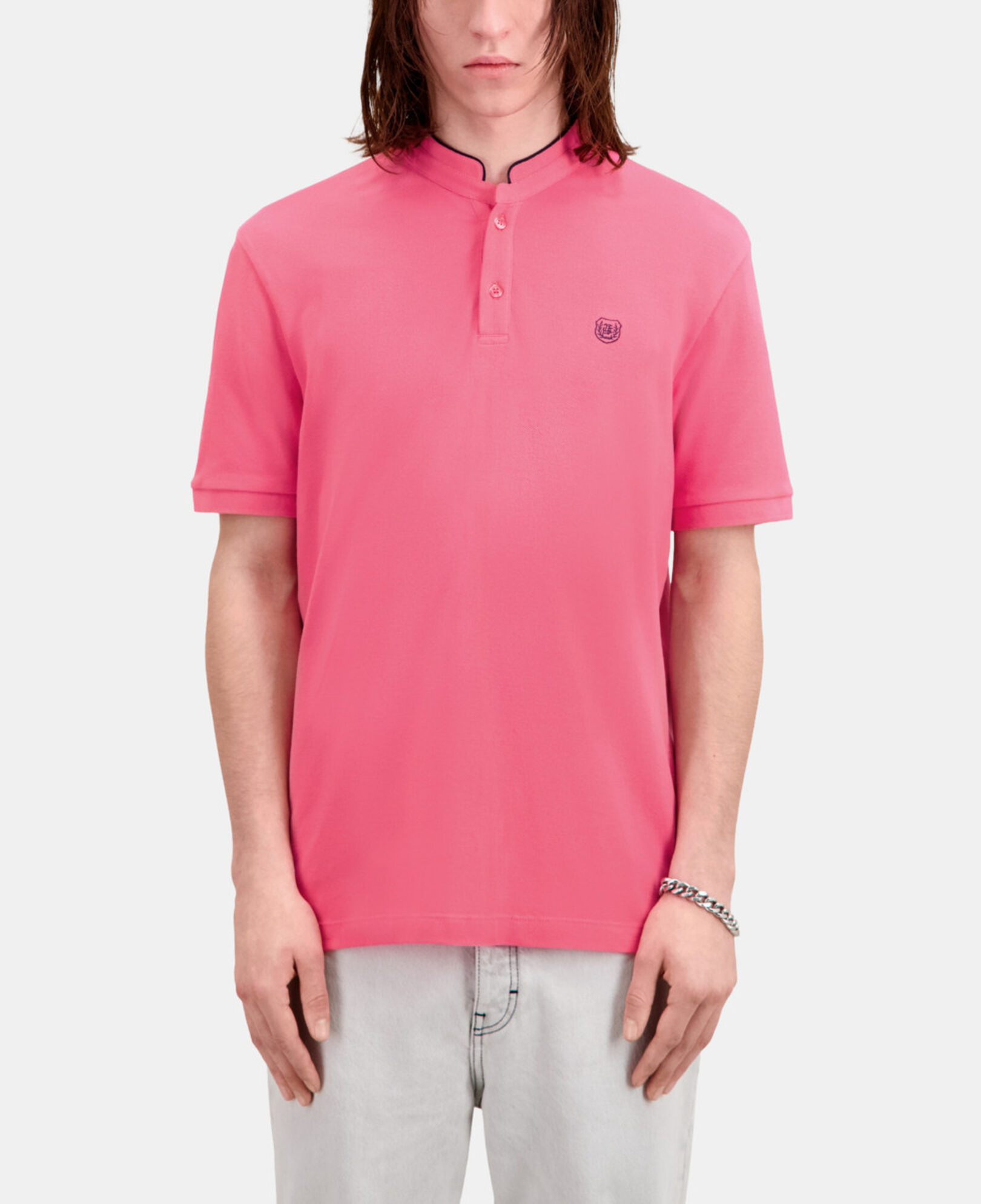 The Kooples HOMME OLD PINK polo rose en coton